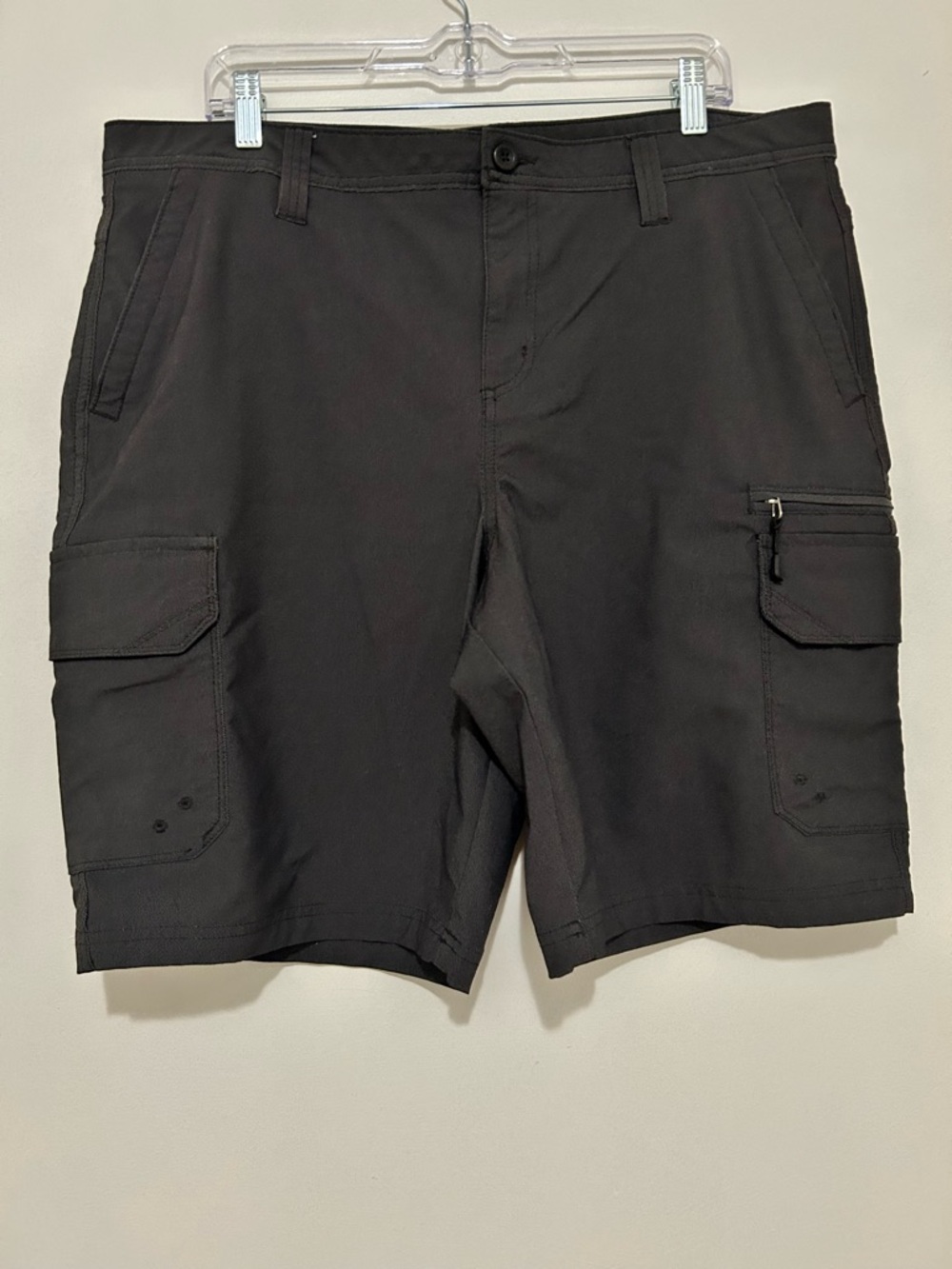 George Mens Trail Cargo Shorts Size 38 BlackTech Stretch Hiking Outdoor Fishing